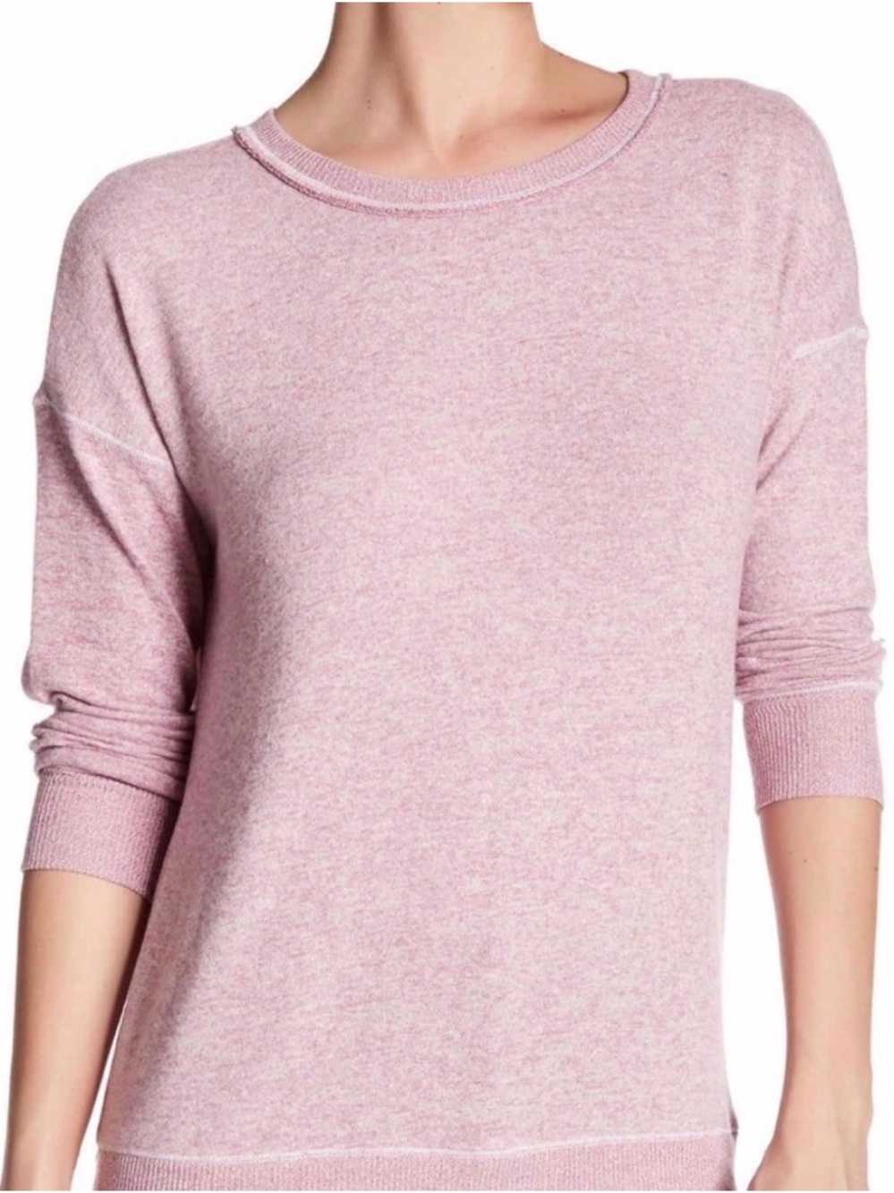 Harlowe & Graham Lightweight Soft Knit Sweatshirt — Size M — Blush Pink